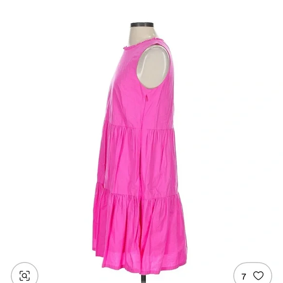 J. Crew Factory hot pink tiered dress size 2 - Picture 4 of 4